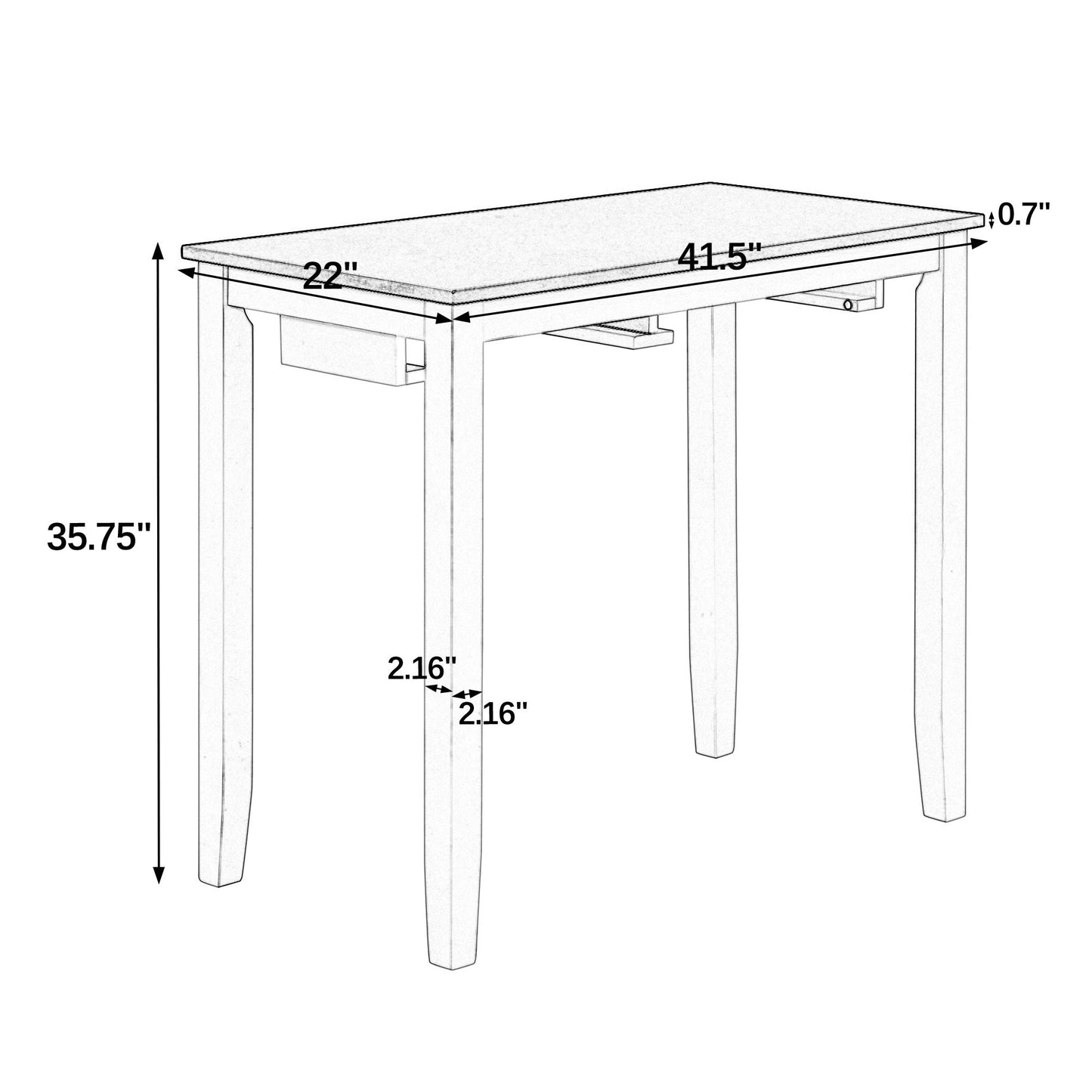 Bar Table and Chairs Set, 3 Piece Dining Table Set, Industrial Breakfast Table Set, for Living Room, Dining Room, Game Room - Antique grey white - 1st Choice Furniture Direct