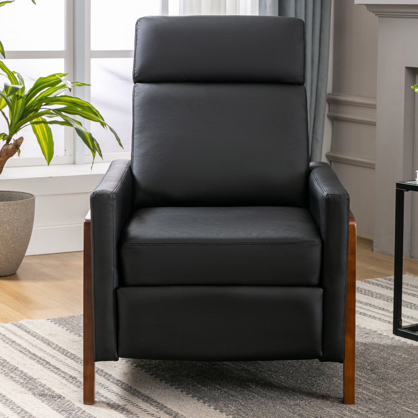 1st Choice Wood-Framed PU Leather Recliner Adjustable  Home Chair