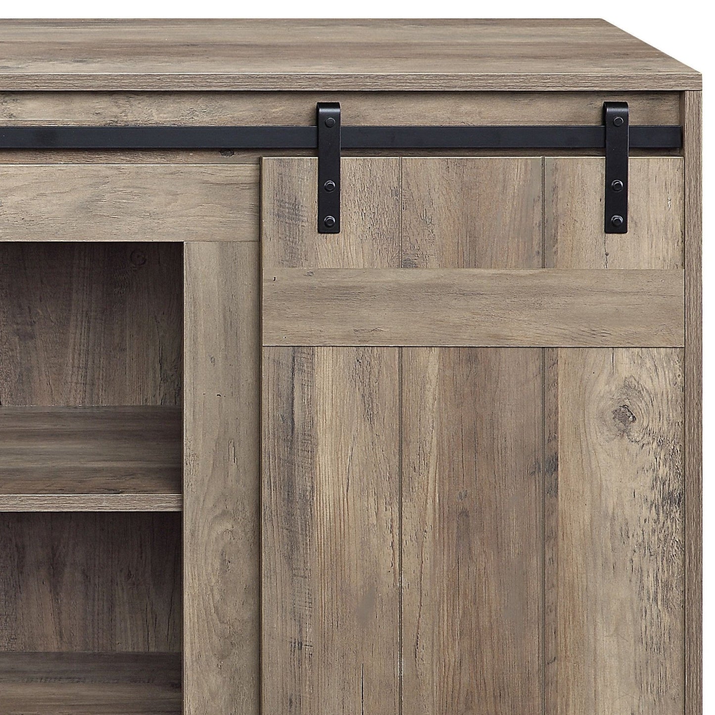 Bellarosa Gray Washed Finish Farmhouse Style TV Stand - 1st Choice Furniture Direct