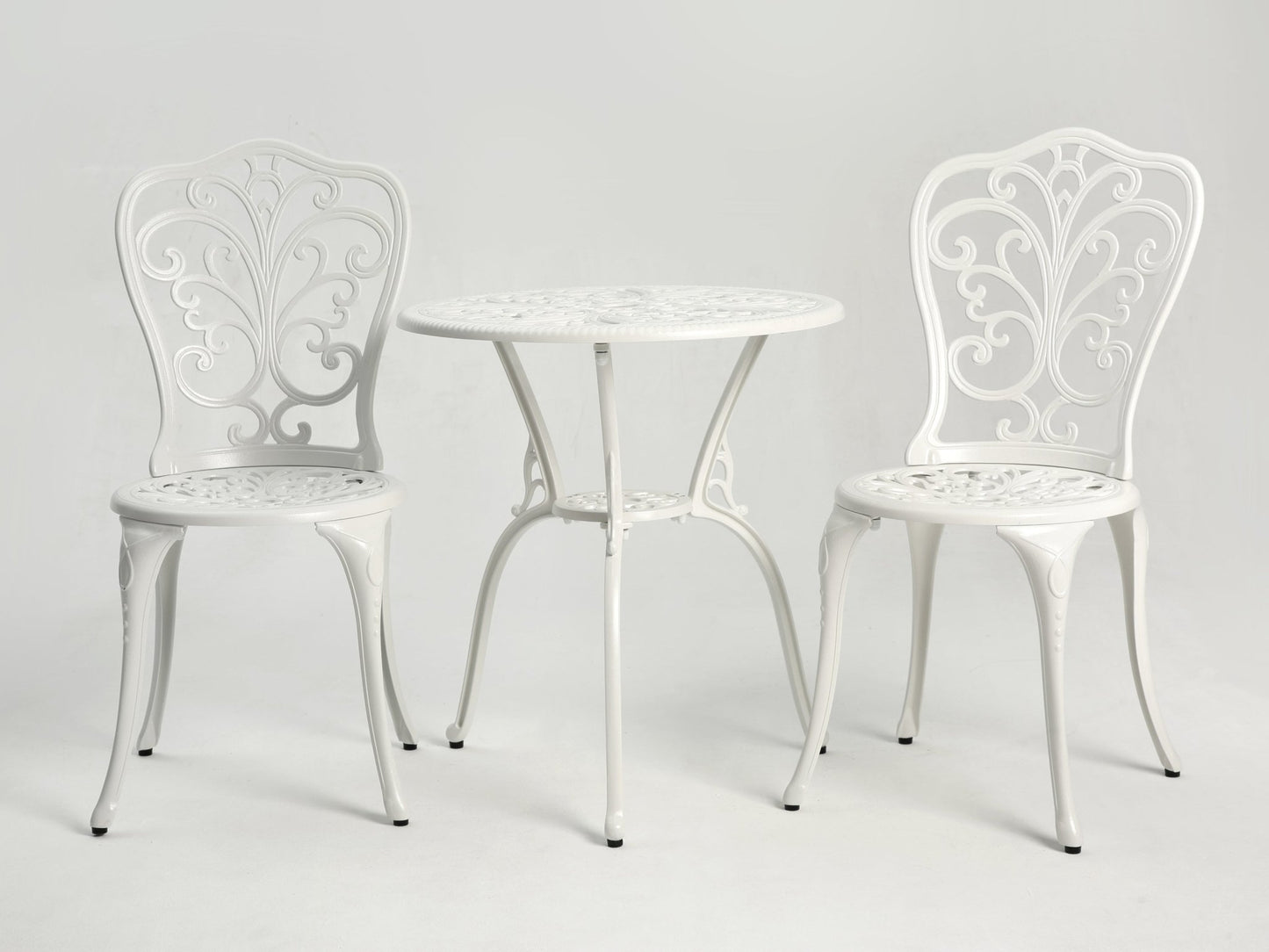 Best Choice Products 3 - Piece Outdoor Rust - Resistant Cast Aluminum Patio Bistro Set white - 1st Choice Furniture Direct