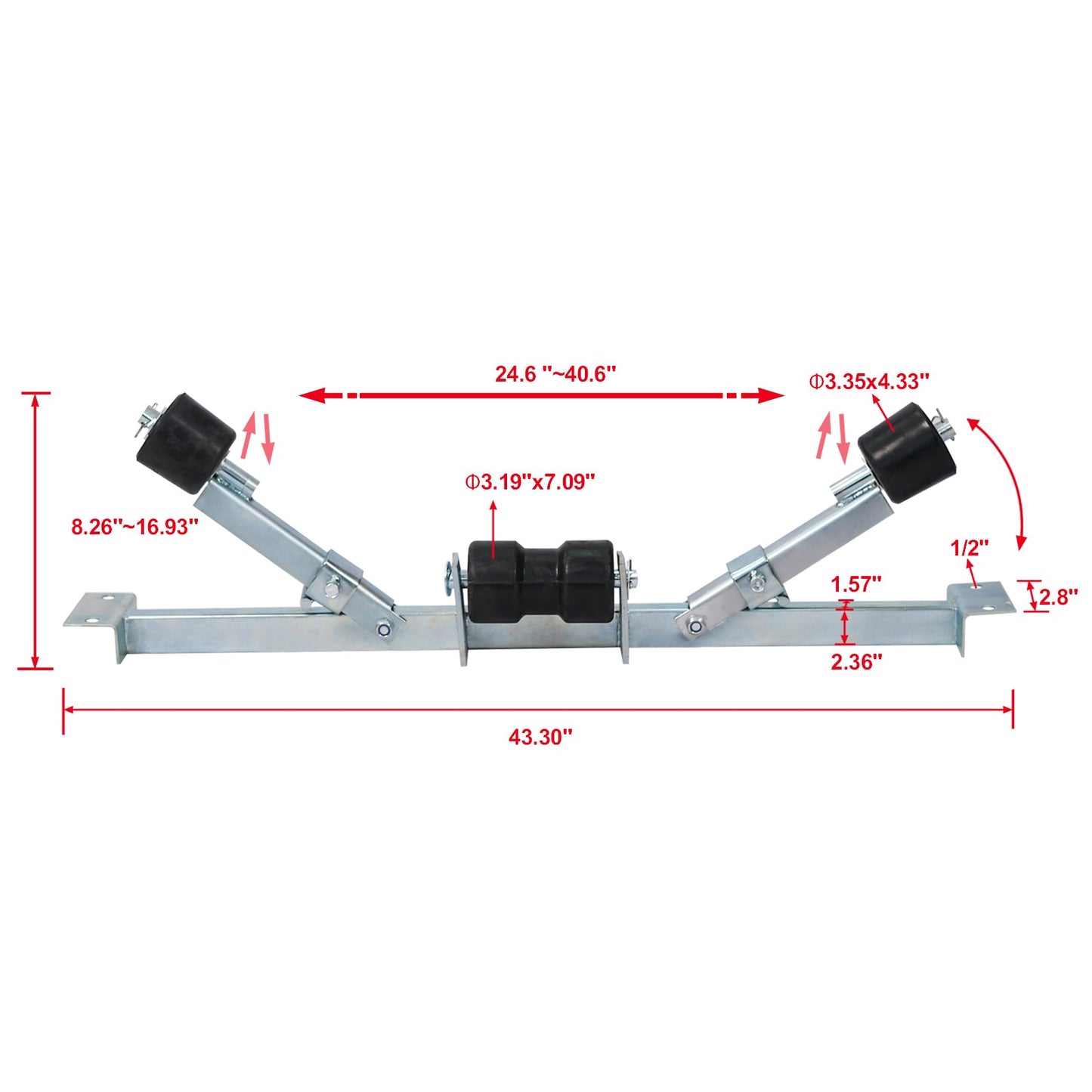 Boat Trailer Bottom Support Bracket with Keel Rollers capacity 2204lbs - 1st Choice Furniture Direct