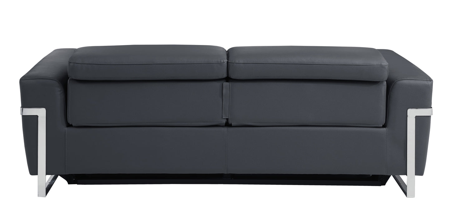 1st Choice Global United Top Grain Italian Leather Sofa with Power Recliner