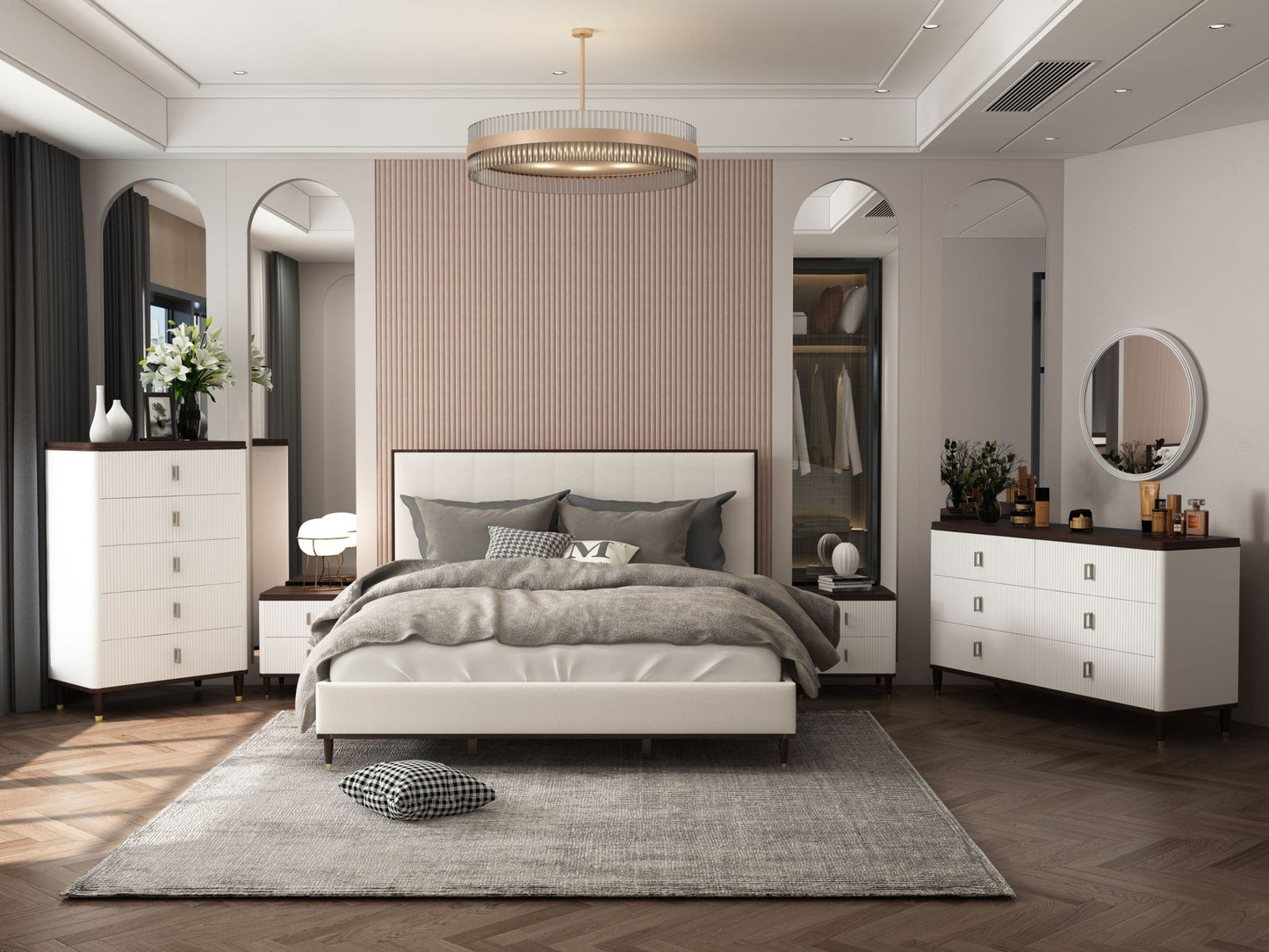 Carena Gray Round Mirror - 1st Choice Furniture Direct