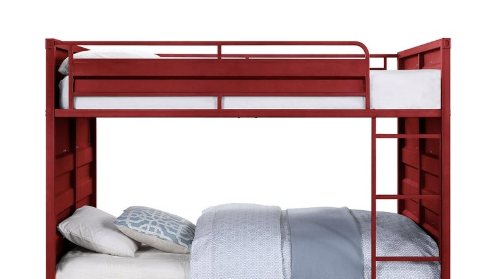 Cargo Red Finish Full/Full Bunk Bed - 1st Choice Furniture Direct