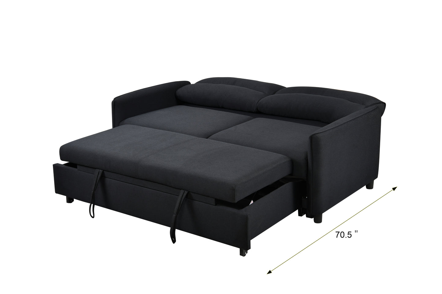1st Choice Modern Fabric Loveseat 3 in 1 Convertible Sleeper Sofa Bed