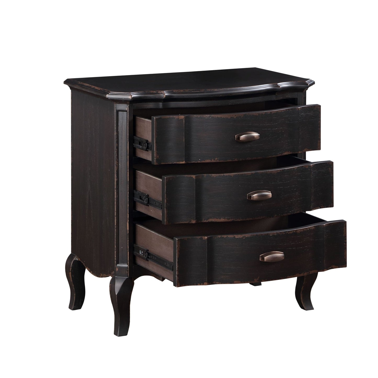 Chelmsford Antique Black Finish Nightstand - 1st Choice Furniture Direct
