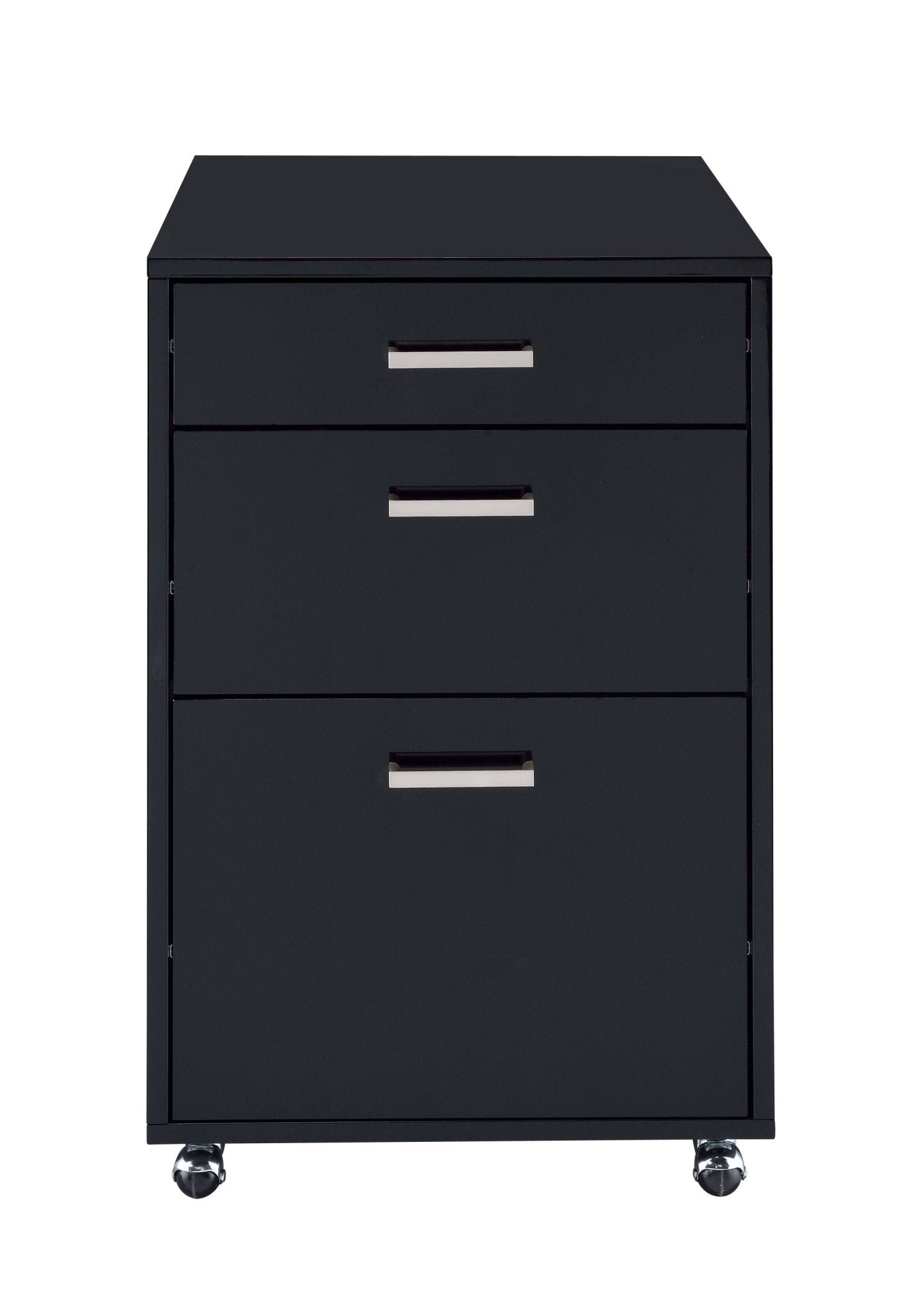 Coleen Black High Gloss & Chrome Finish Cabinet - 1st Choice Furniture Direct