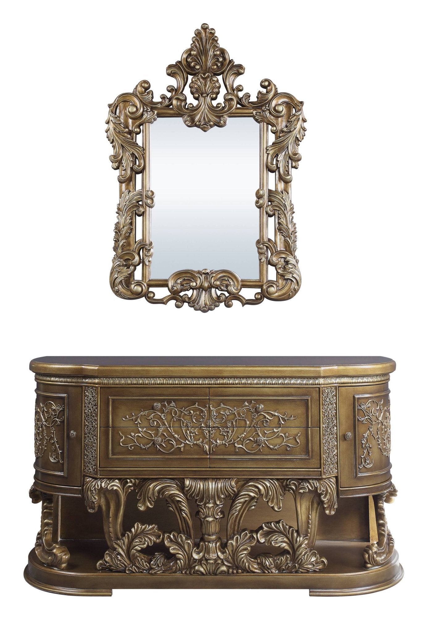 Constantine Brown & Gold Finish Mirror (Mirror Only) - 1st Choice Furniture Direct
