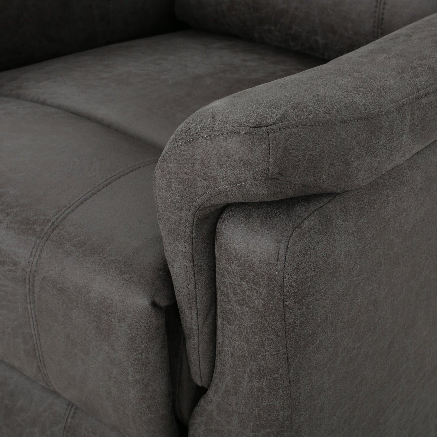 Contemporary Glider Recliner Chair with Swivel Function in Slate Microfiber - 1st Choice Furniture Direct