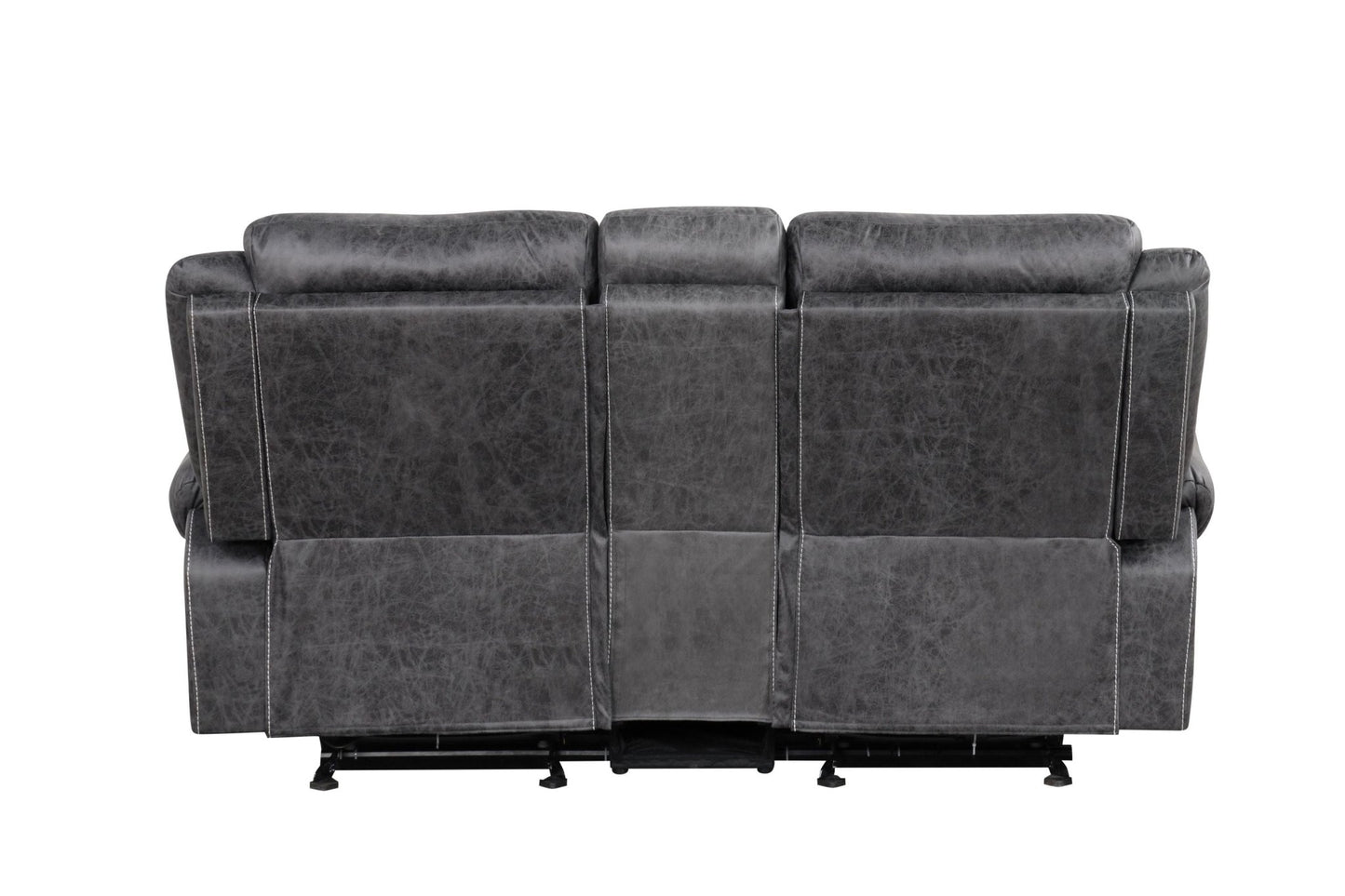 Dark Gray Power Reclining Loveseat with Console & USB Ports - 1st Choice Furniture Direct