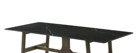 Destin Ceramic & Walnut Finish Dining Table - 1st Choice Furniture Direct