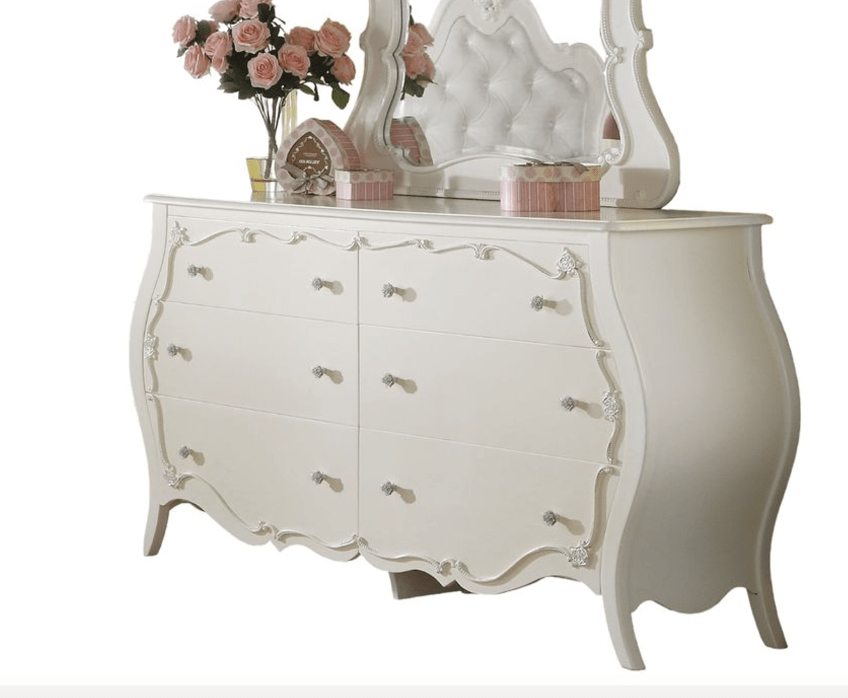 Edalene Pearl White Finish Dresser - 1st Choice Furniture Direct