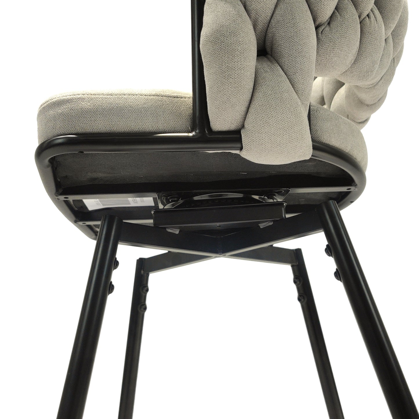1st Choice Luxurious Grey Linen Swivel Bar Stools with Back Footrest