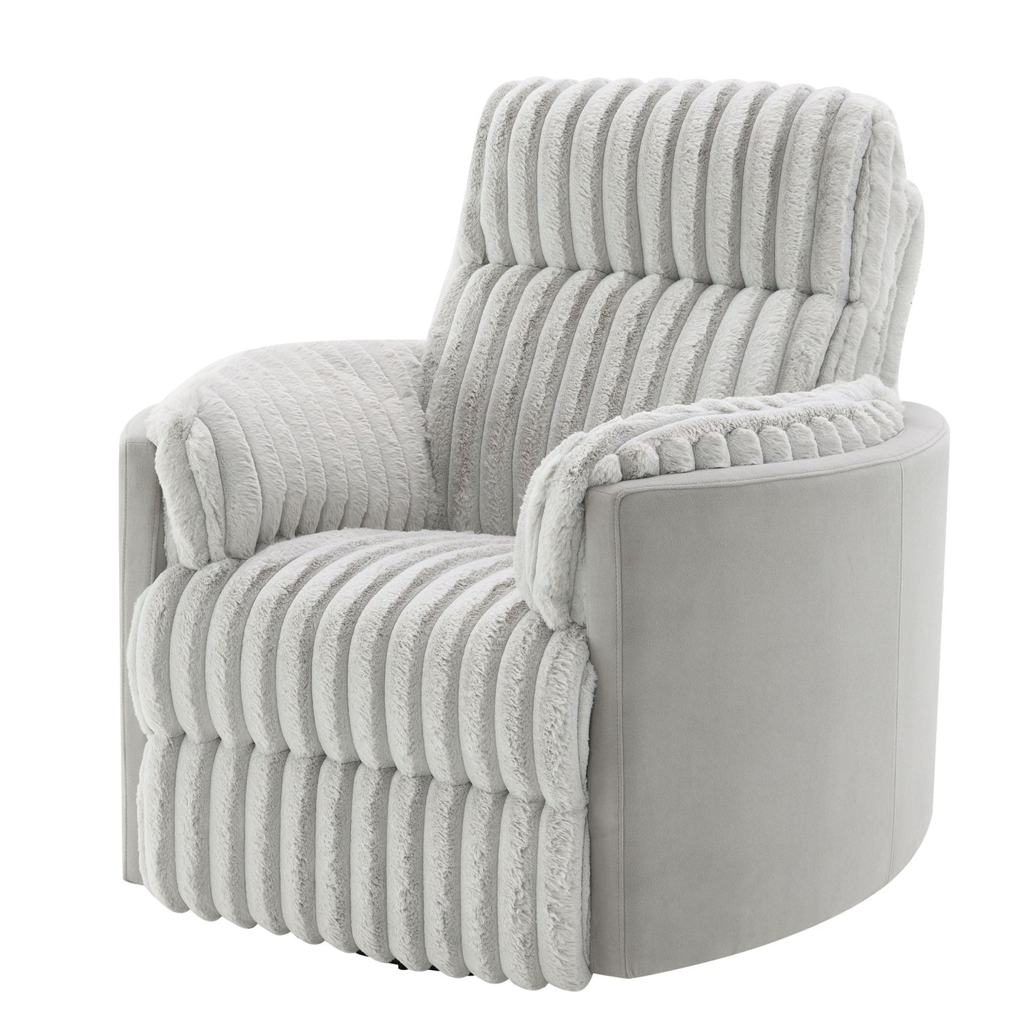 Emee Gray Corduroy Glider Recliner w/ Swivel - 1st Choice Furniture Direct