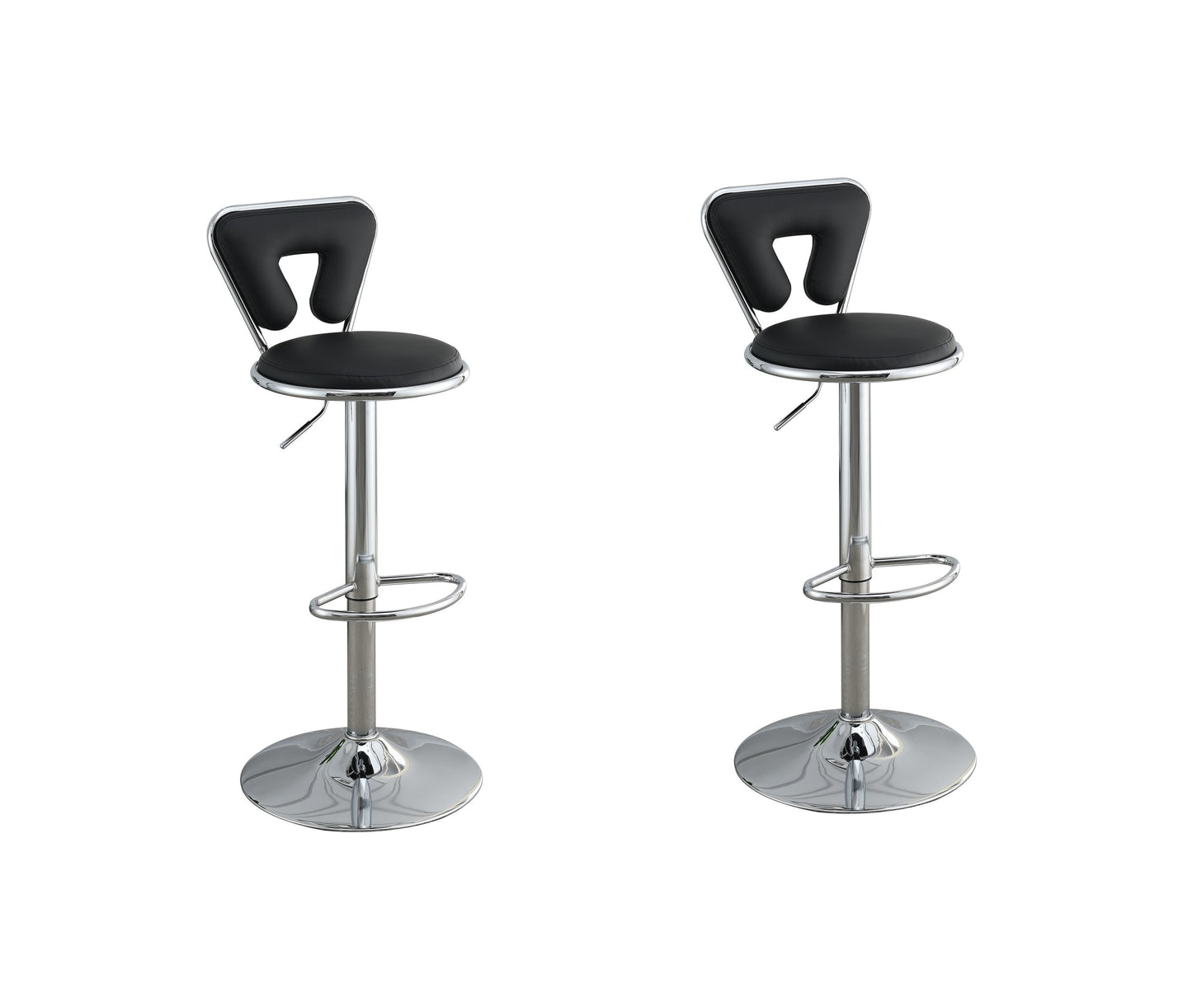 1st Choice Modern Adjustable Black Bar Stool Gas lift Chair - Set of 2