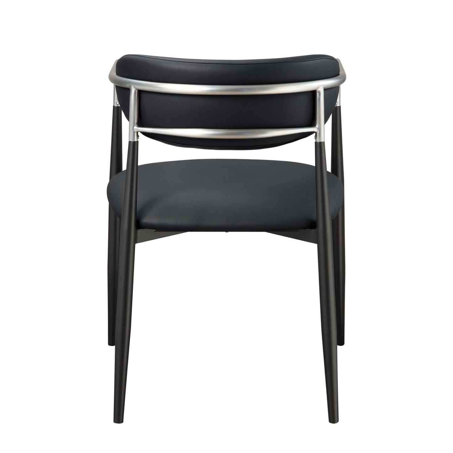 Gavan Black Synthetic Leather Arm Chair (Set of 2) - 1st Choice Furniture Direct