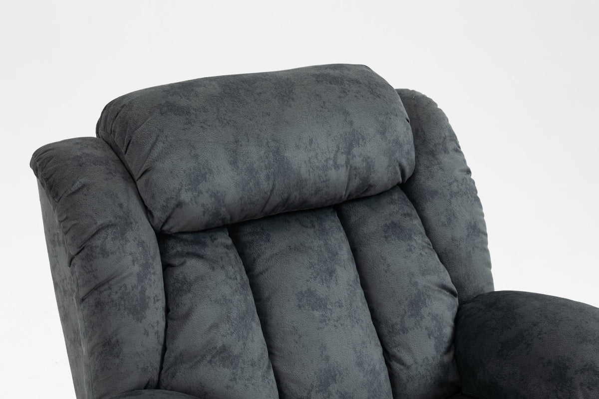 Grayish Blue Velvet Power Lift Recliner with Massage & Heat - 1st Choice Furniture Direct