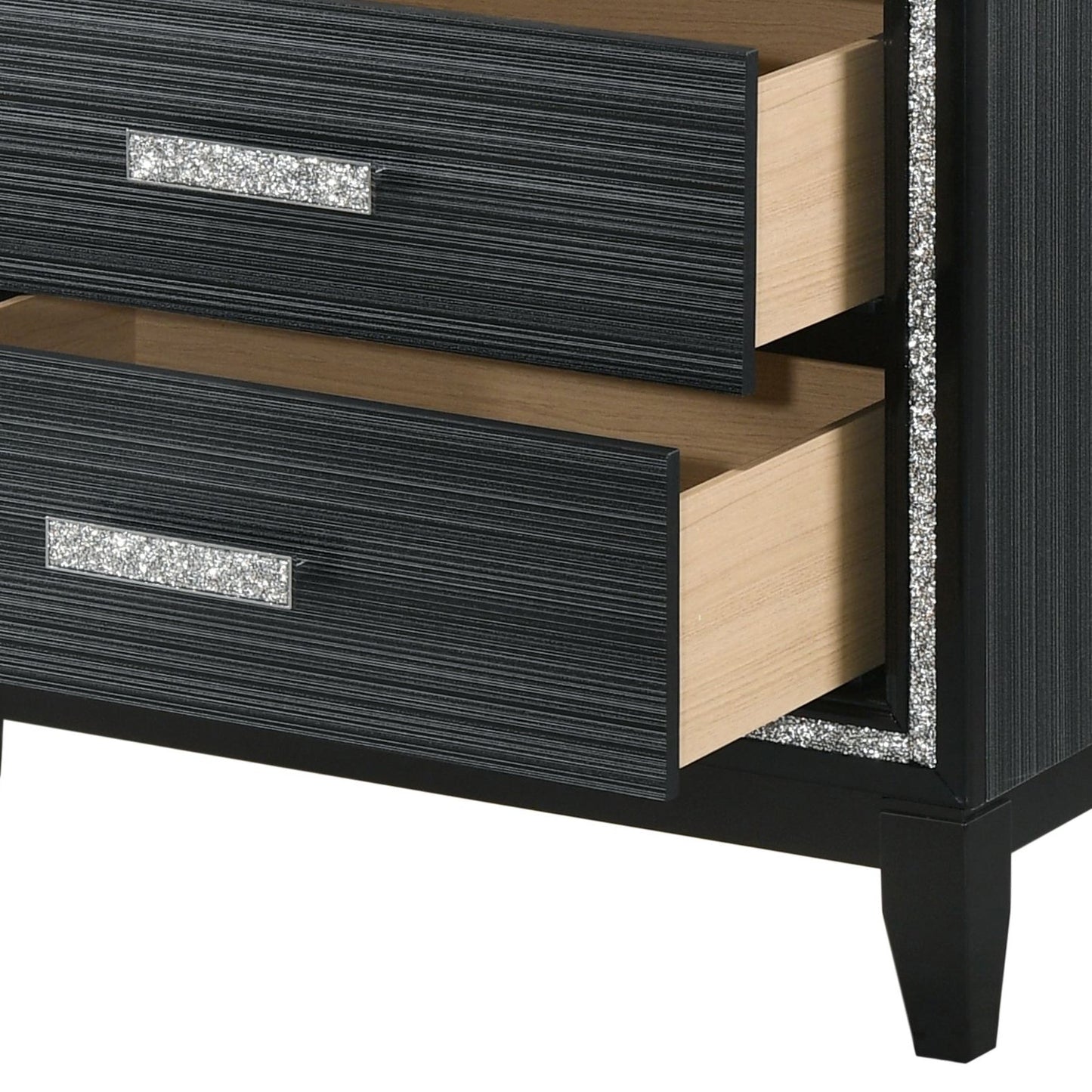 Haiden Weathered Black Finish Nightstand - 1st Choice Furniture Direct