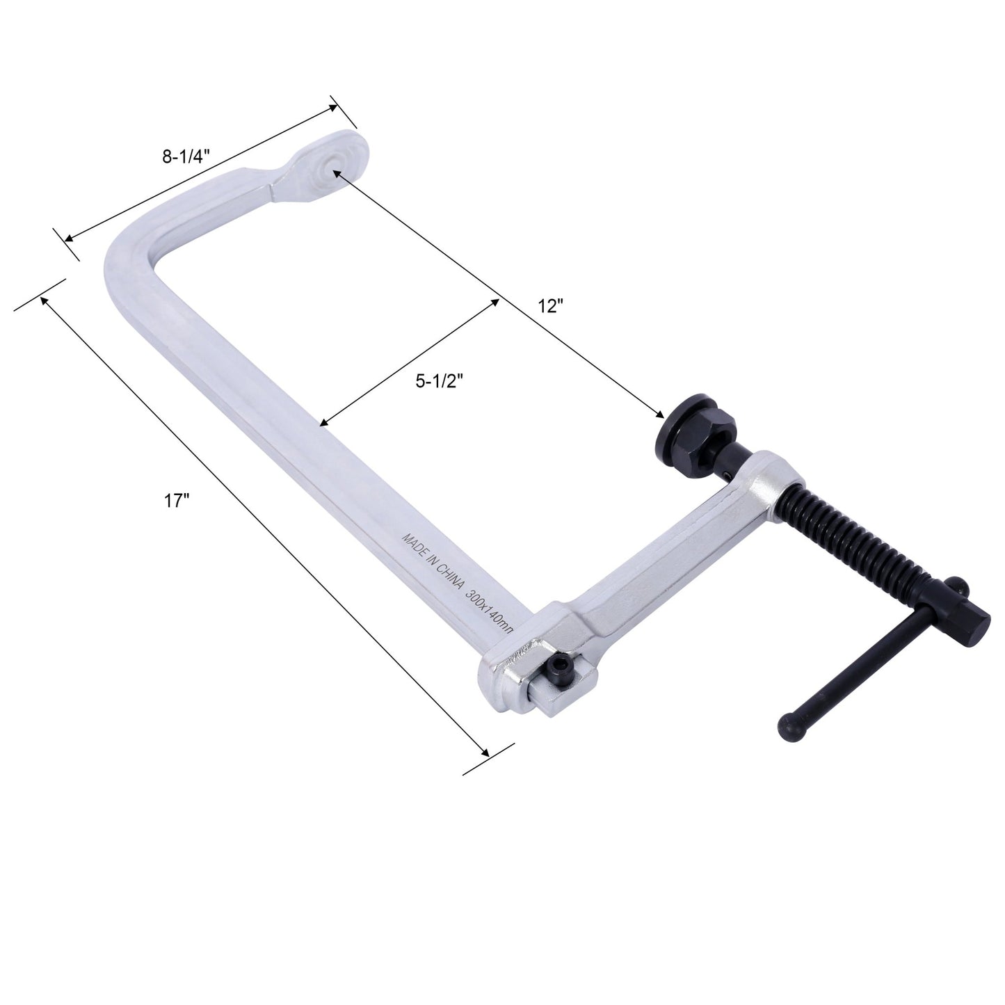 Heavy - Duty F - Clamp,Removable Swivel Pad, Deep Throat F Clamp 5 - 1/2', Heavy Duty Bar Clamp for Welding,12'x5 1/2' ,4 pcs pack - 1st Choice Furniture Direct