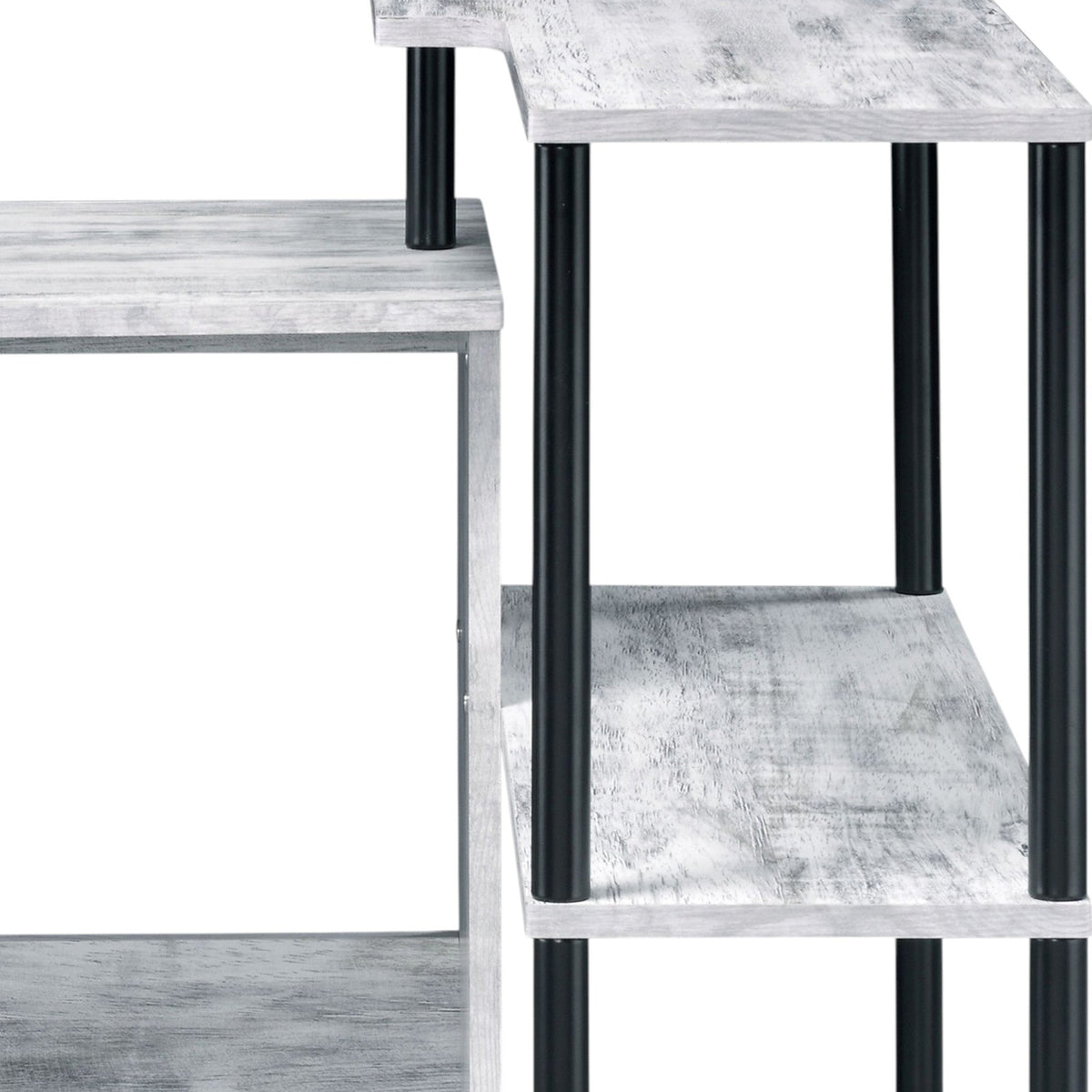Ievi Antique White & Black Finish Writing Desk - 1st Choice Furniture Direct