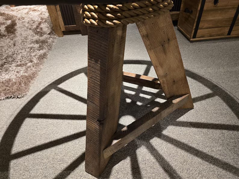 Authentic Wagon Wheel Pub Table with Tempered Glass Top