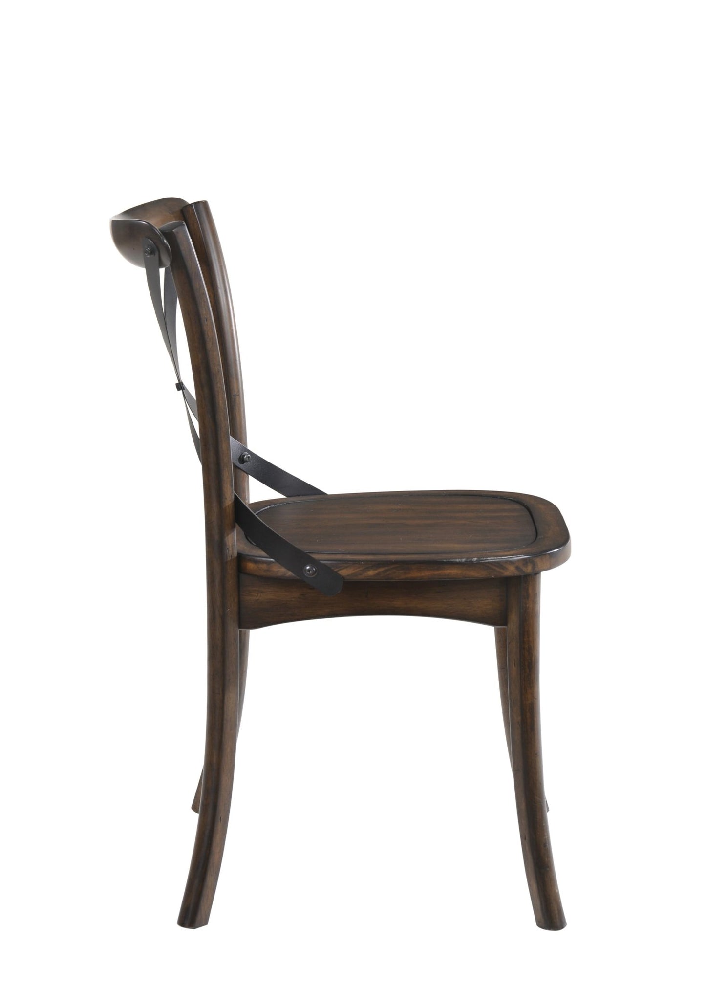 Kaelyn Dark Oak & Black Metal Finish Side Chair (Set of 2) - 1st Choice Furniture Direct
