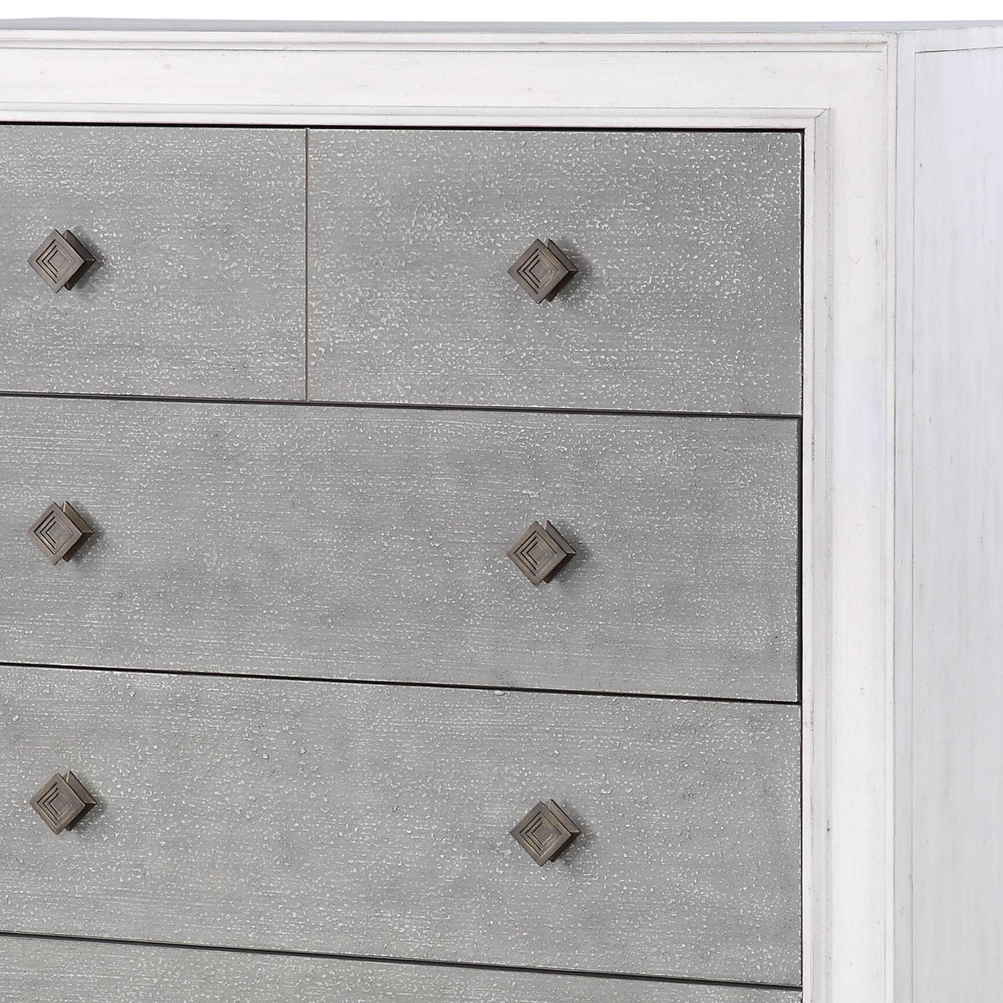 Katia Rustic Gray & Weathered White Finish Chest - 1st Choice Furniture Direct