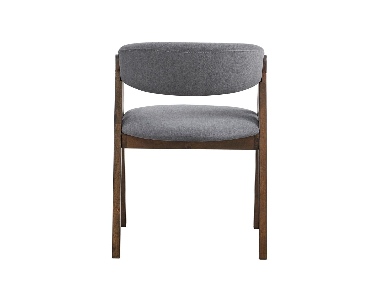 Keiki Gray Fabric & Walnut Finish Side Chair (Set of 2) - 1st Choice Furniture Direct