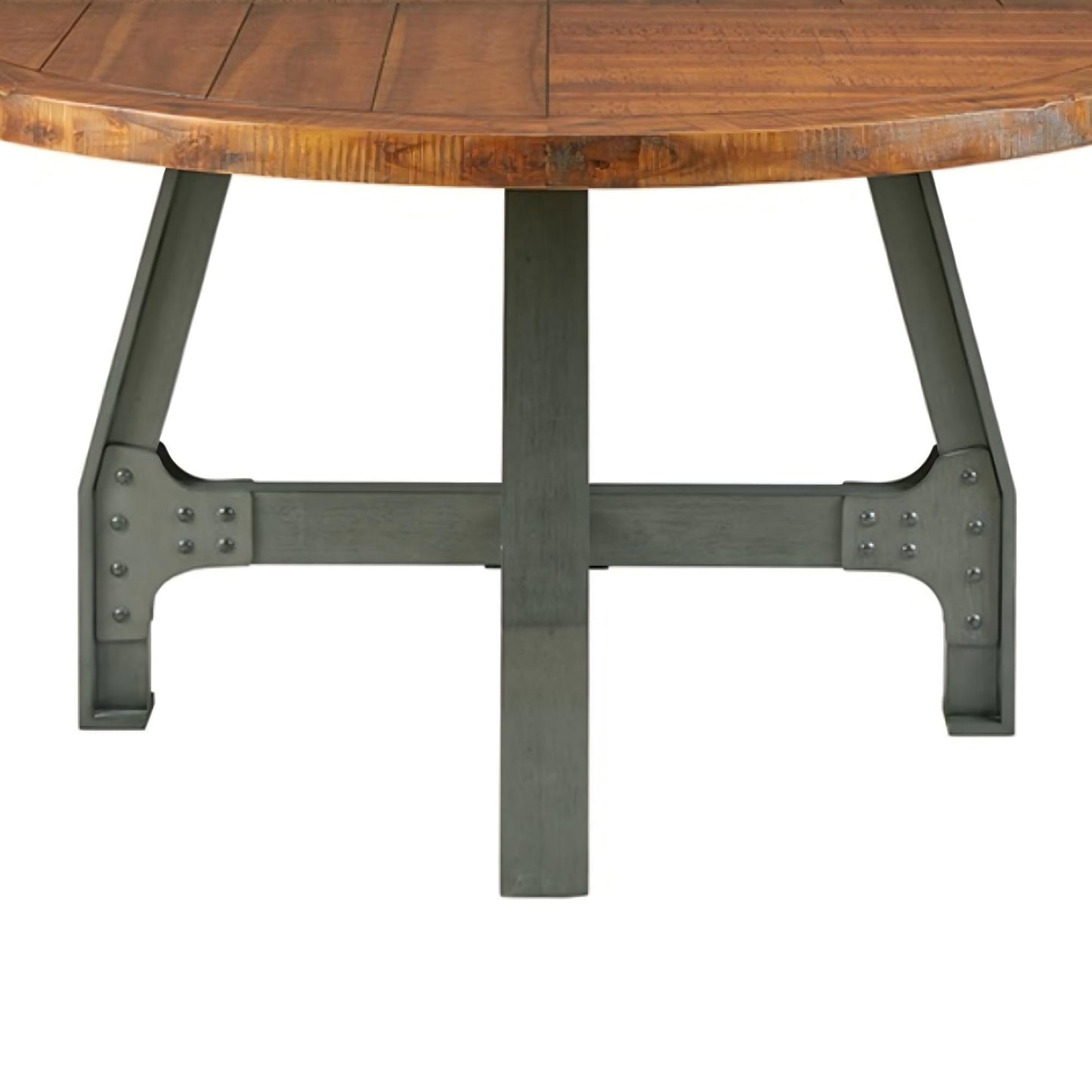 Lancaster Round Dining/Gathering Table with Adjustable Height in Amber and Graphite Wood Finish - 1st Choice Furniture Direct