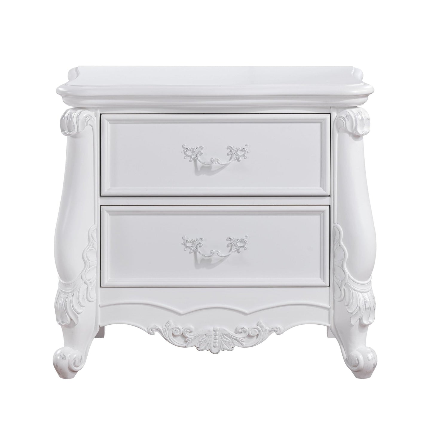 Latisha White Finish Nightstand - 1st Choice Furniture Direct