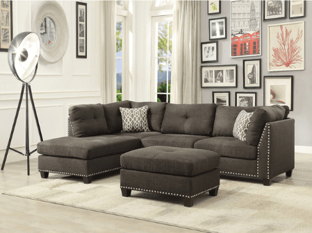 Laurissa Warm Taupe Gray Ottoman - 1st Choice Furniture Direct