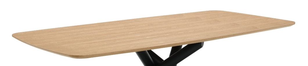 Lawton Natural & Black Finish Dining Table - 1st Choice Furniture Direct