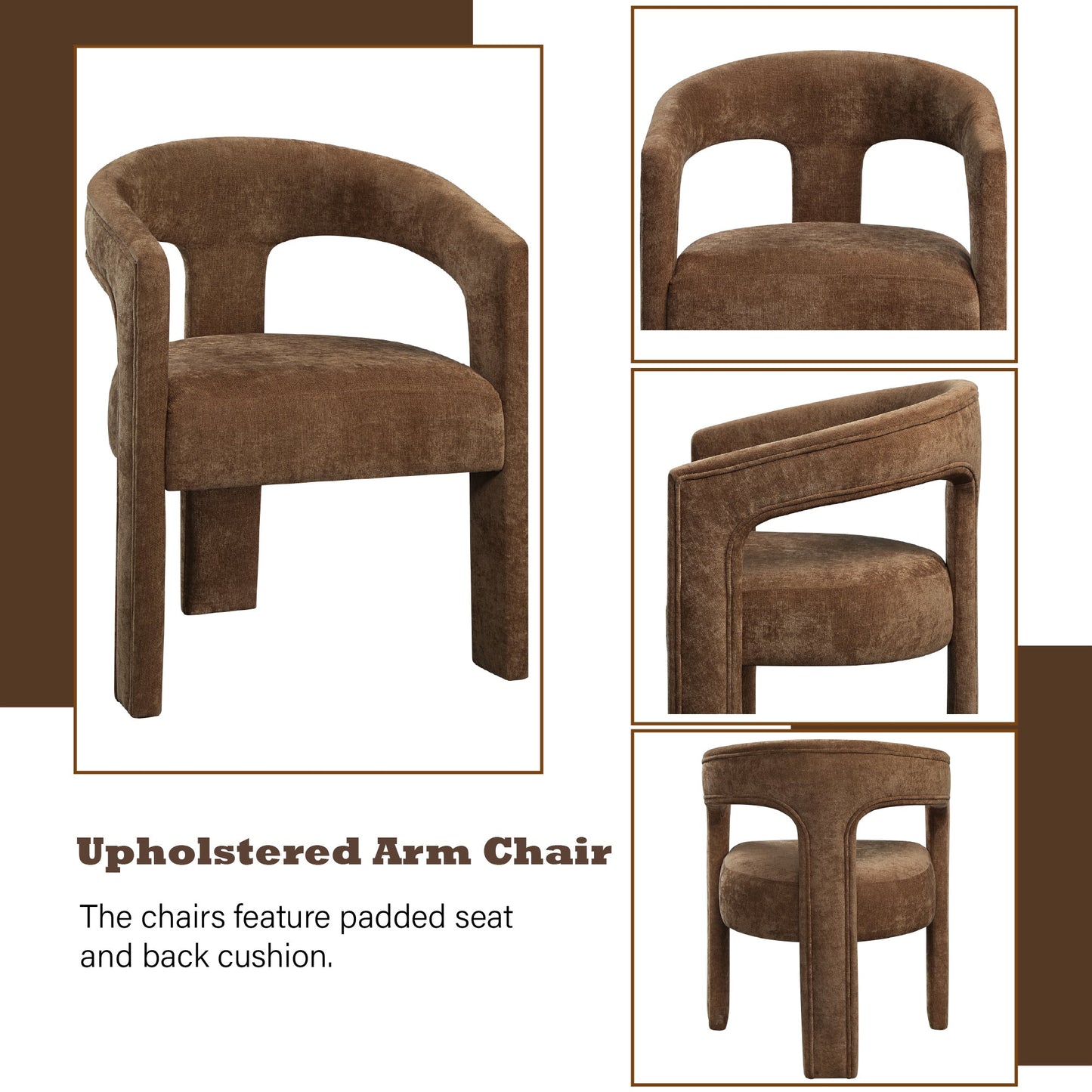 Leonardo Brown Linen Arm Chair (Set of 2) - 1st Choice Furniture Direct