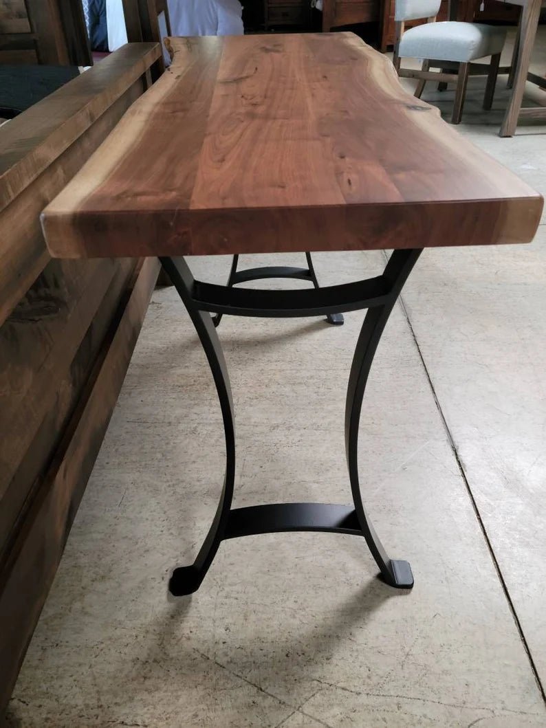 Live Edge Walnut Sofa Table | Rustic Modern Console Table - 1st Choice Furniture Direct