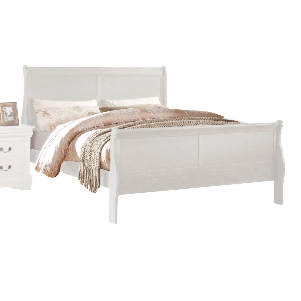 Louis Philippe White Finish E. King Bed - 1st Choice Furniture Direct