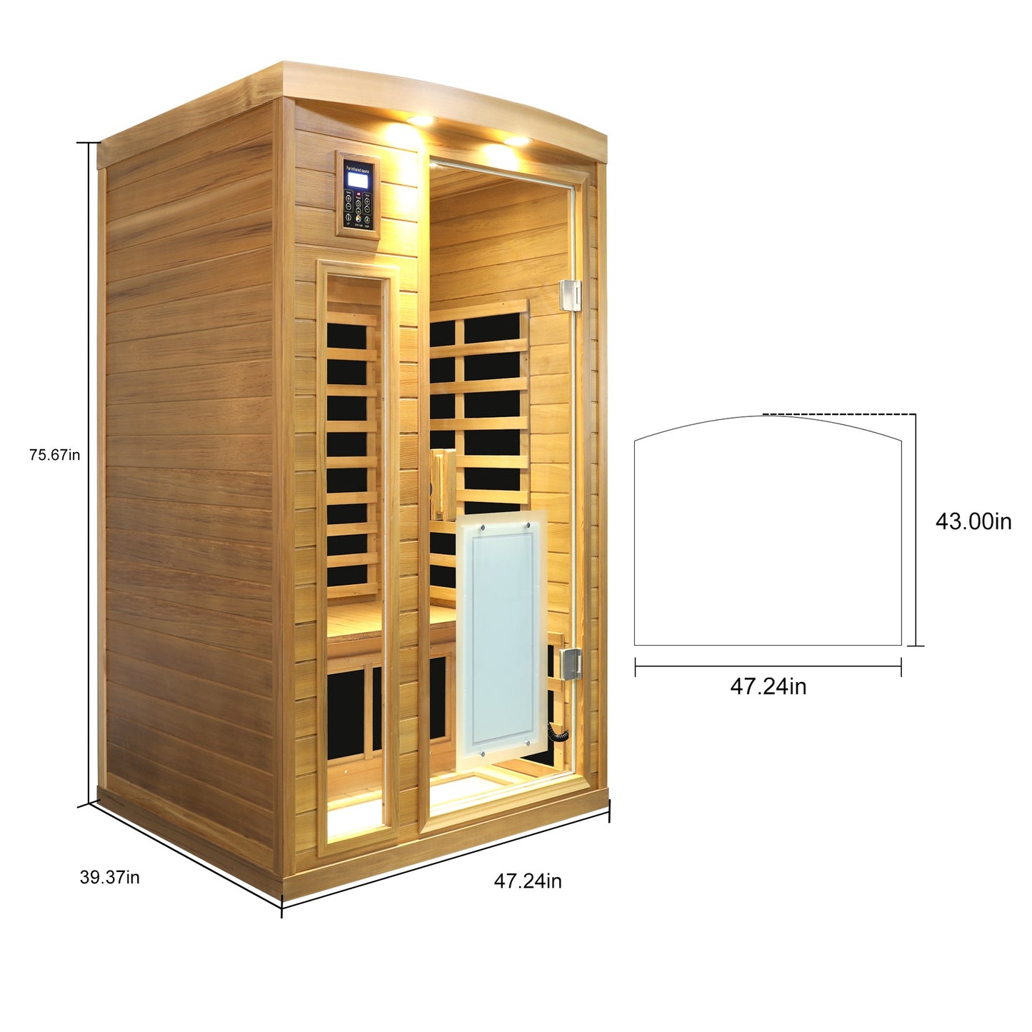Low EMF Two person Far infrared Red cedar Deluxe indoor sauna room - 1st Choice Furniture Direct