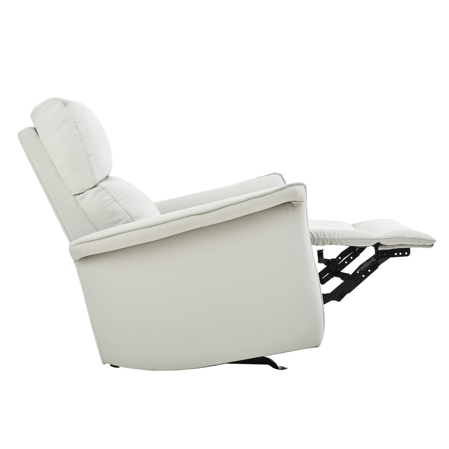 Manual Rocker Recliner Chair for Adults,Rocking Glider Recliner for Small Spaces,PU Leather Rocking Chair for Nursery,Single Sofa Recliner for Home Theater Living Room Bedroom(PU Light Gray) - 1st Choice Furniture Direct