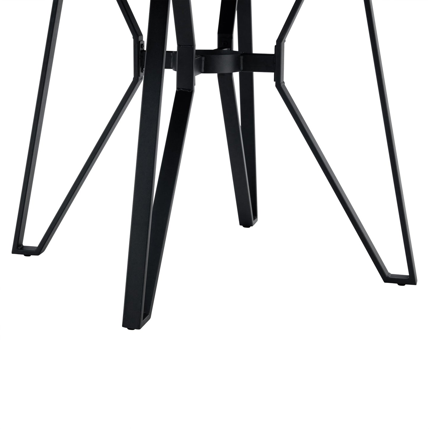 Mid - Century Modern Round Dining Table with Metal Legs and Open Shelf in Light Ash - 1st Choice Furniture Direct