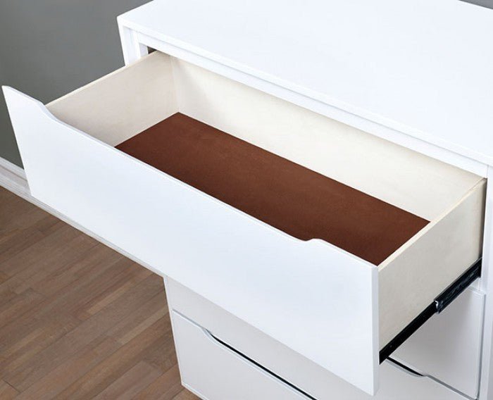 Mid - Century Modern White Nightstand | 2 Drawer Solid Wood Bedside Table - 1st Choice Furniture Direct