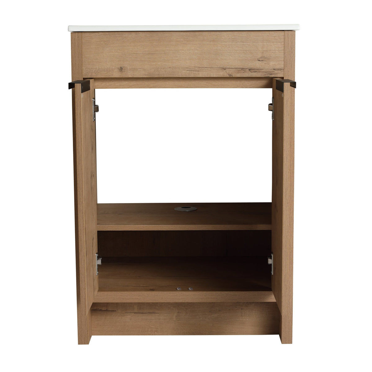 Modern Freestanding Bathroom Vanity with Ceramic Sink – Imitative Oak - 1st Choice Furniture Direct