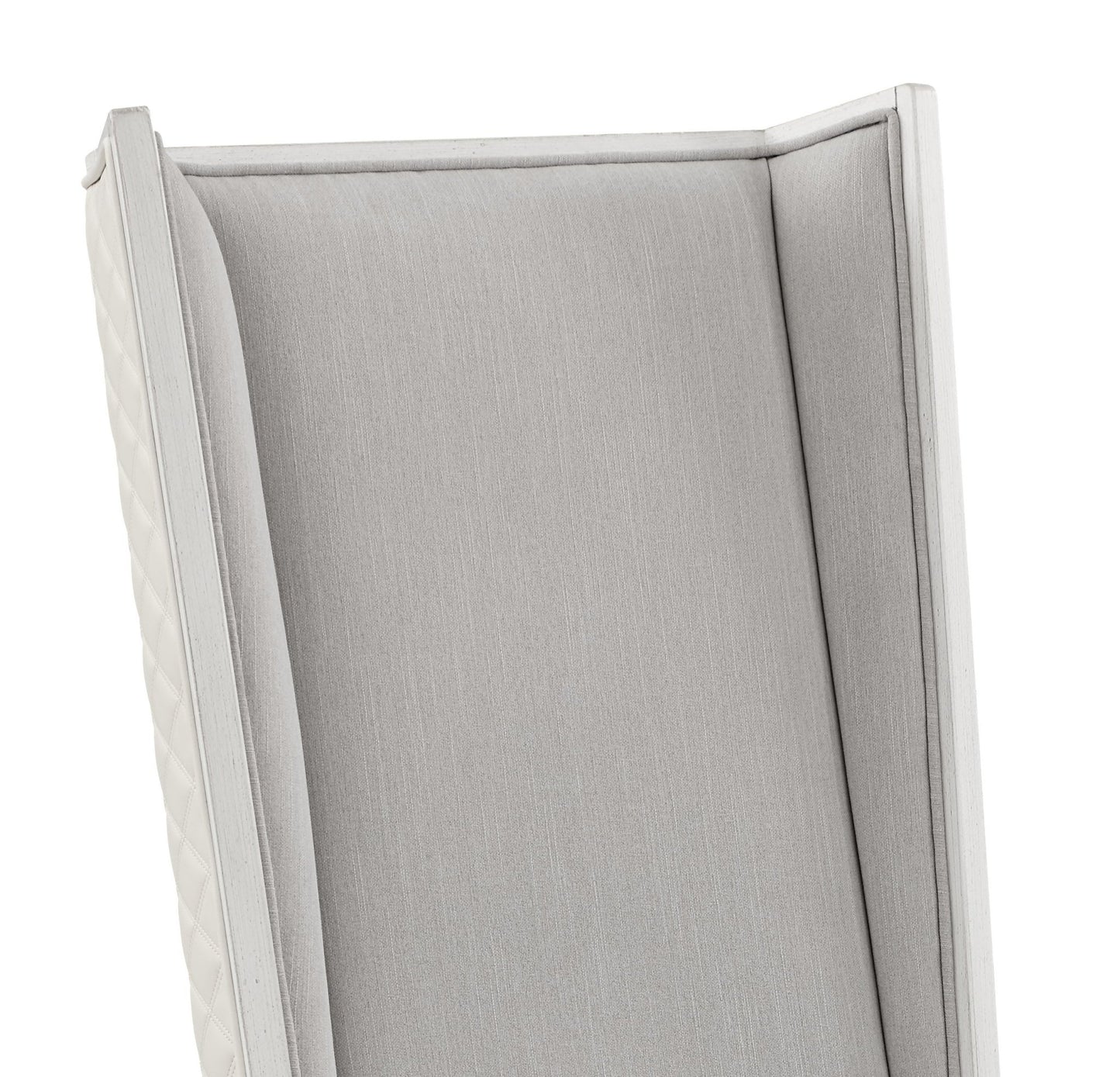 Modern Gray Linen Dining Side Chair with White Wood Frame - 1st Choice Furniture Direct