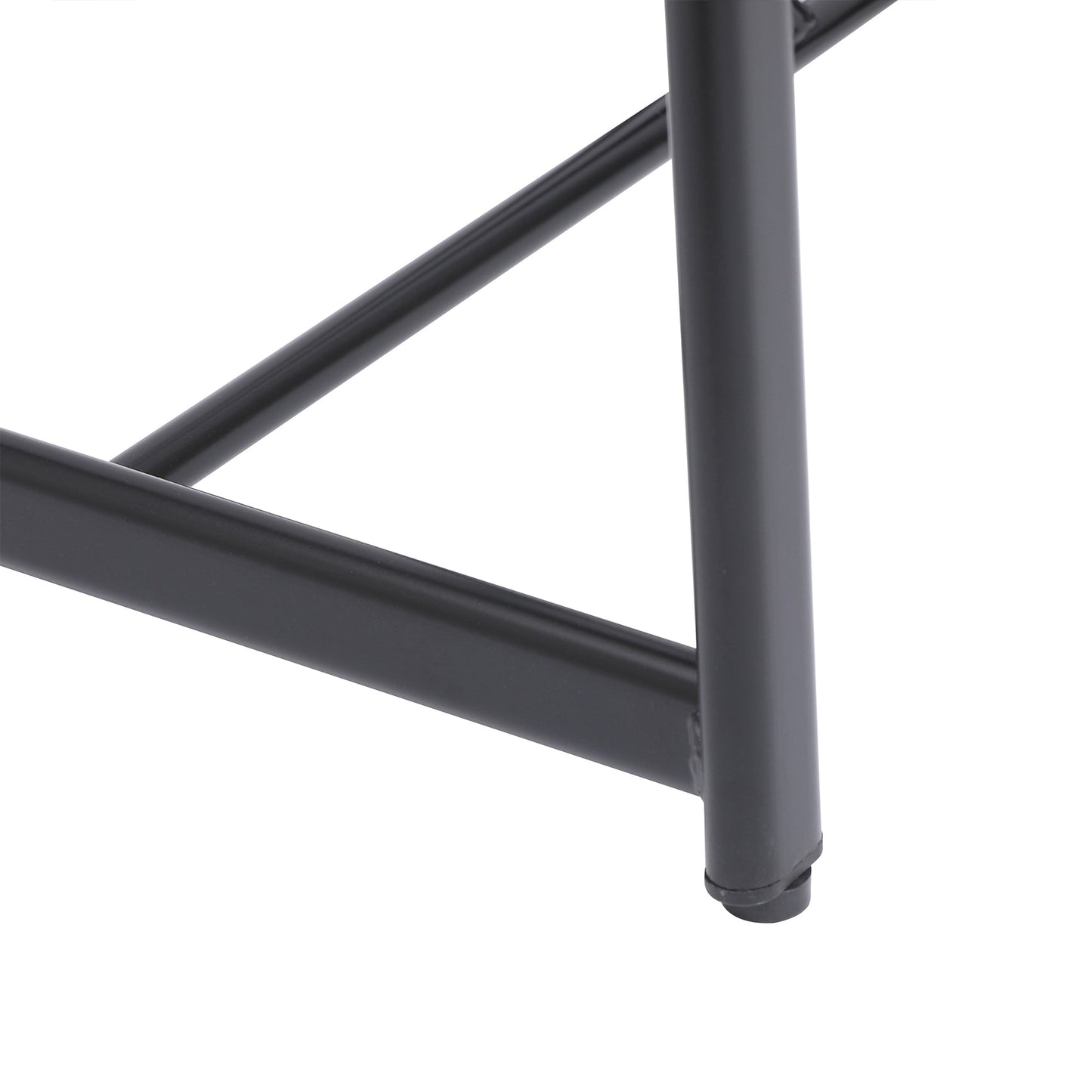 Modern Kitchen Bar Stools Set of 3 with Footrest in Black, Metal Frame & MDF Seat, 27''H - 1st Choice Furniture Direct