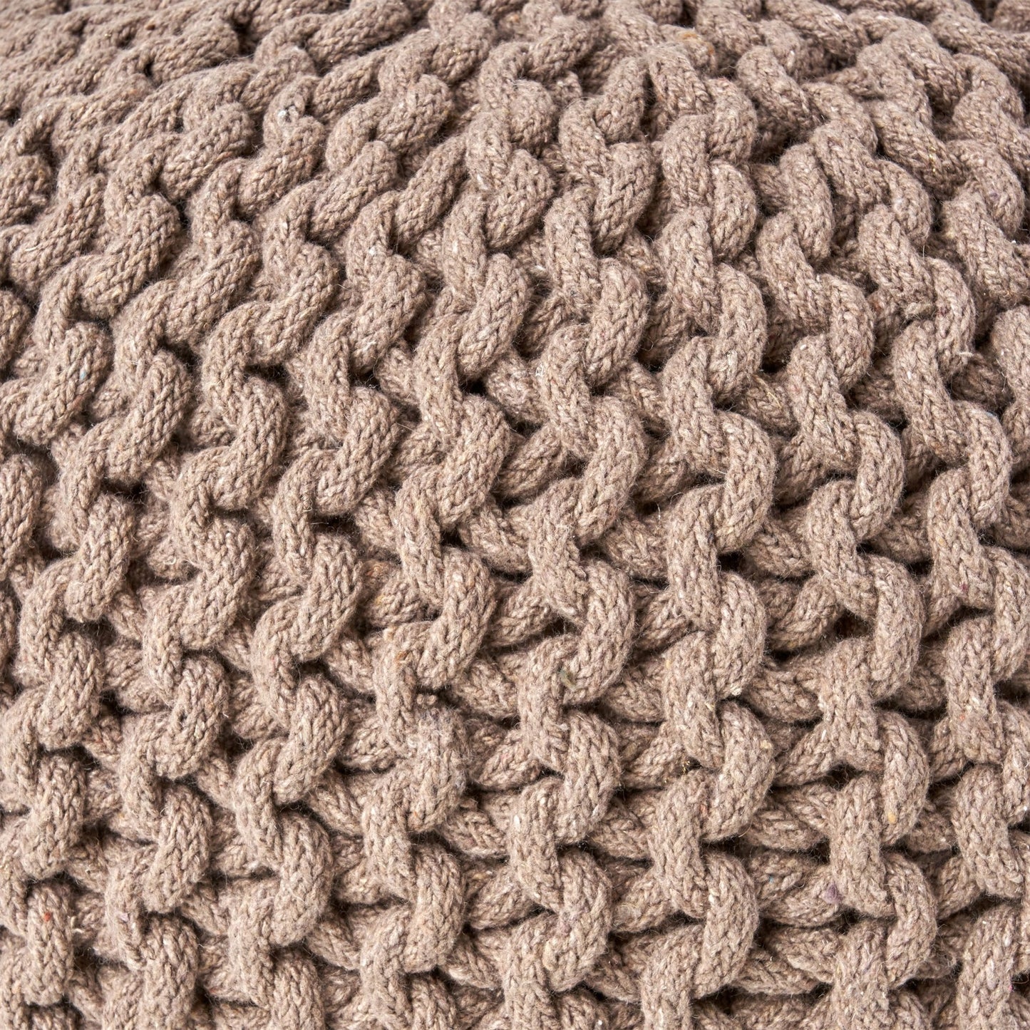 Moro Knitted Cotton Round Pouf with Pumpkin Shape in Brown, 20 x 20 inches - 1st Choice Furniture Direct