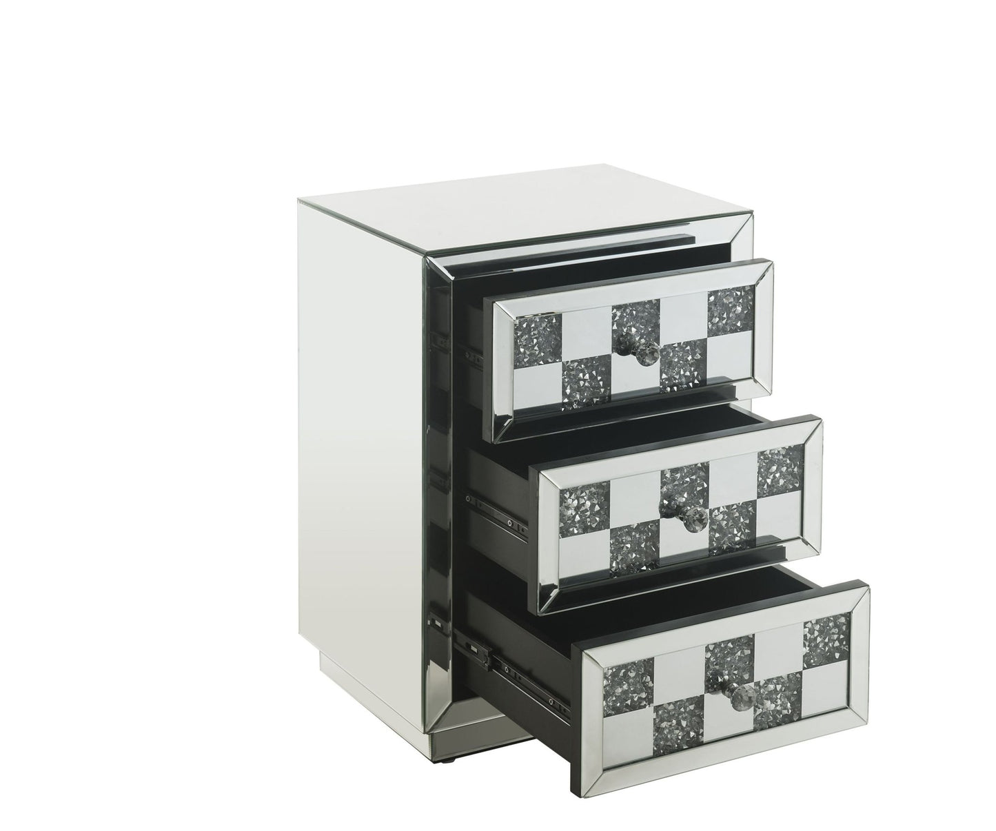 Noralie Mirrored and Faux Diamonds Accent Table - 1st Choice Furniture Direct