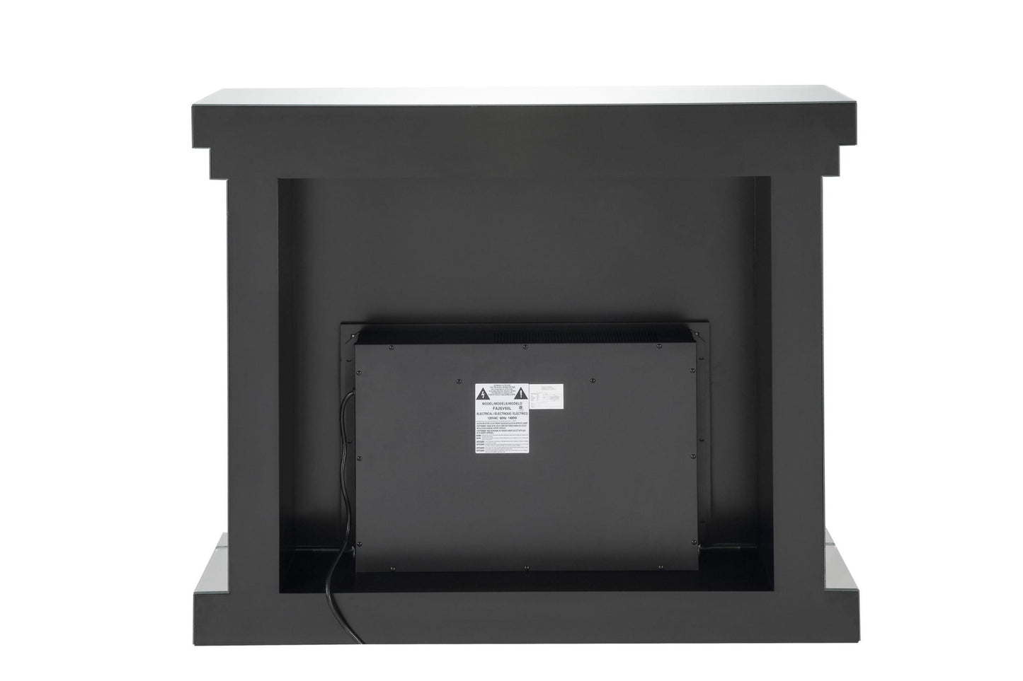 Nysa Mirrored & Faux Crystals Fireplace - 1st Choice Furniture Direct