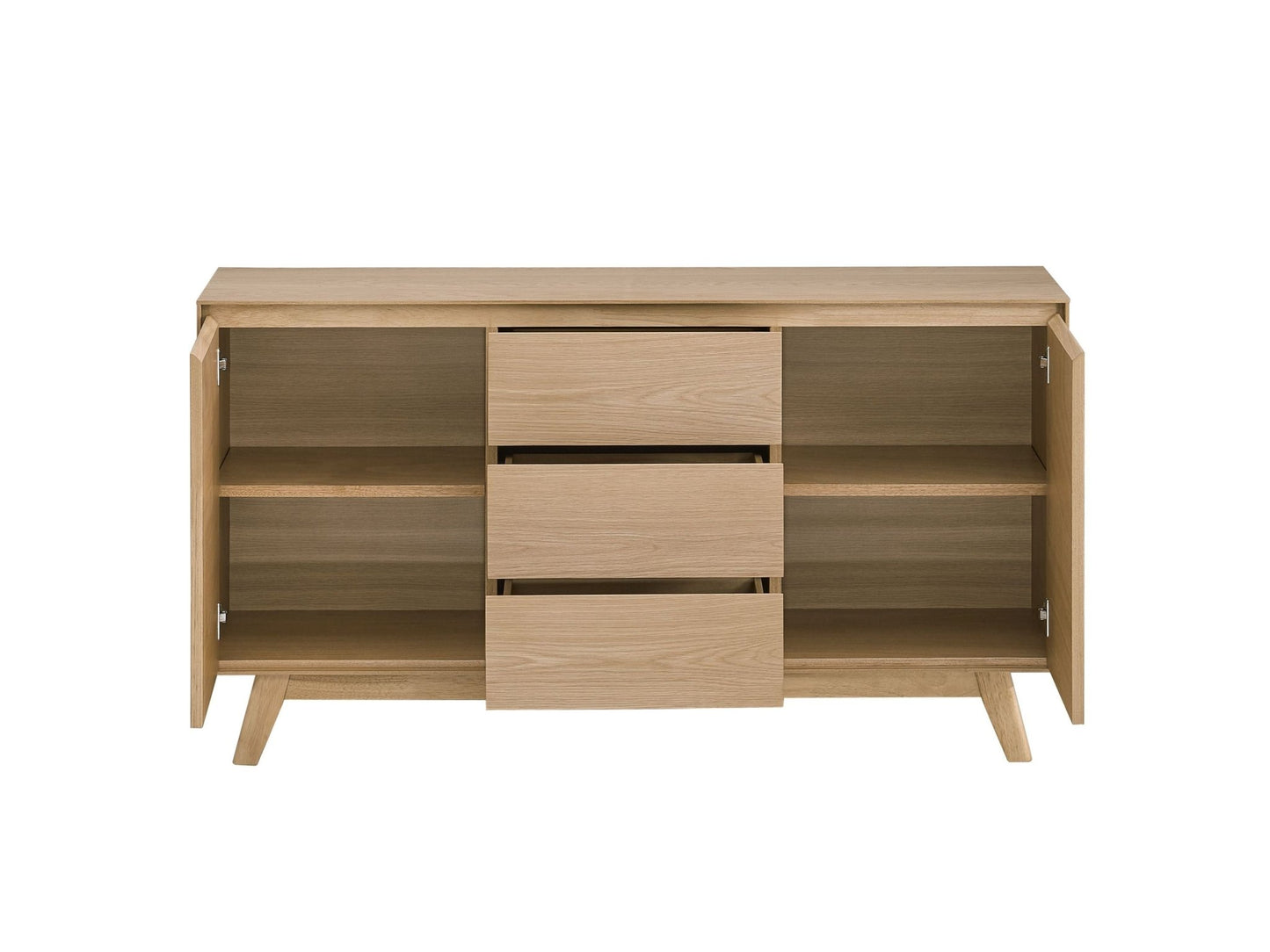 Oak Dining Server with Felt-Lined Drawer & Storage Shelf - 1st Choice Furniture Direct