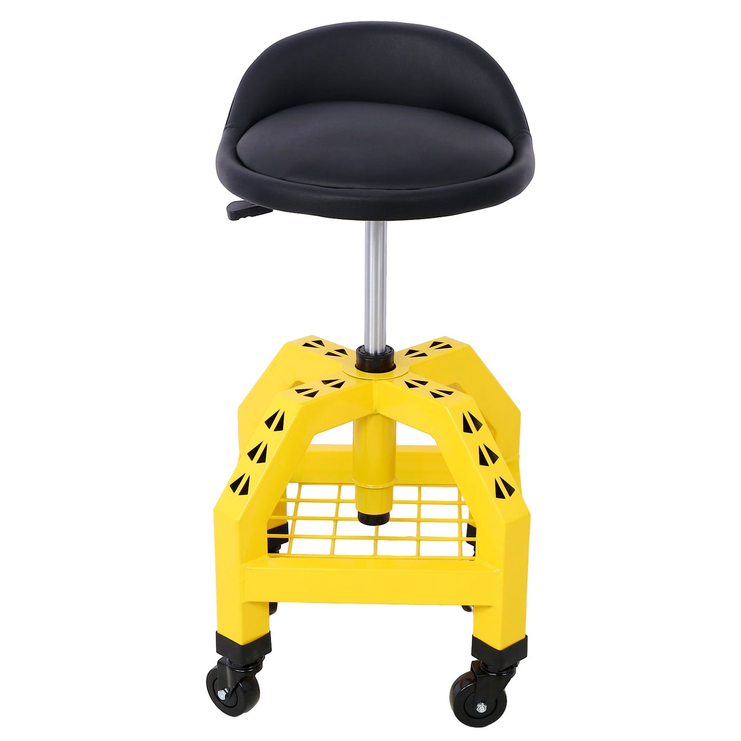Pneumatic 360 Degree Swivel Stool, Mechanics Rolling Creeper Seat, Heavy Duty Rolling Mechanics Stool, Shop Stool with Casters yellow - 1st Choice Furniture Direct