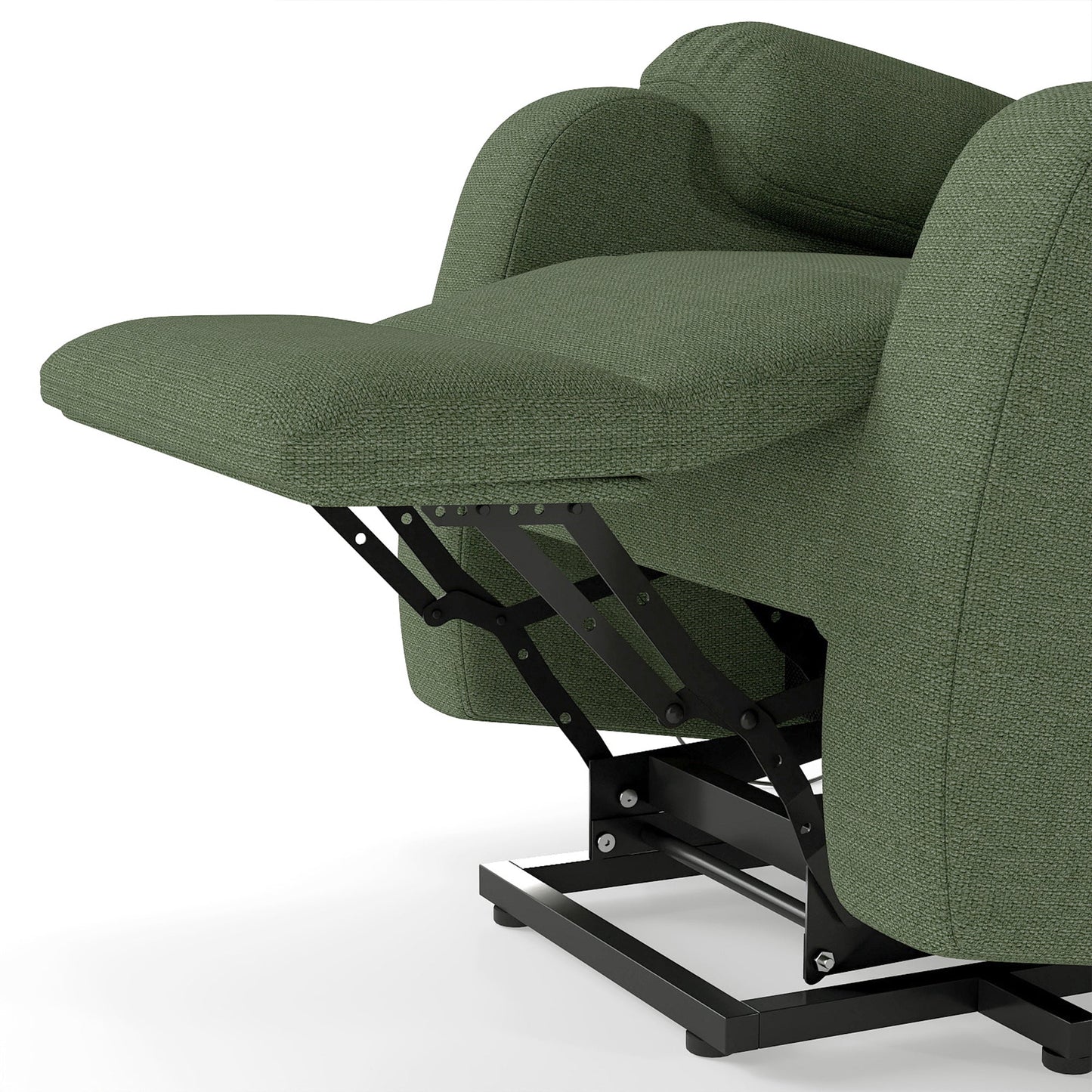 Power Lift Recliner for Elderly, Heavy Duty Lift Chair Recliners for Small Spaces, Electric Recliner Chairs for Seniors, Remote Control, Adjustable, Side Pocket (Dark Green+ Snowflake Velvet) - 1st Choice Furniture Direct