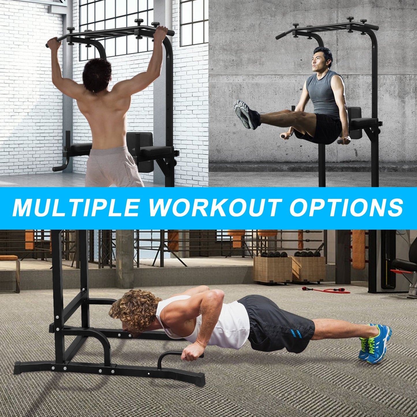 Power Tower Pull Up Bar Workout Dip station for Strength Training, Suitable for Home Gym Fitness - 1st Choice Furniture Direct