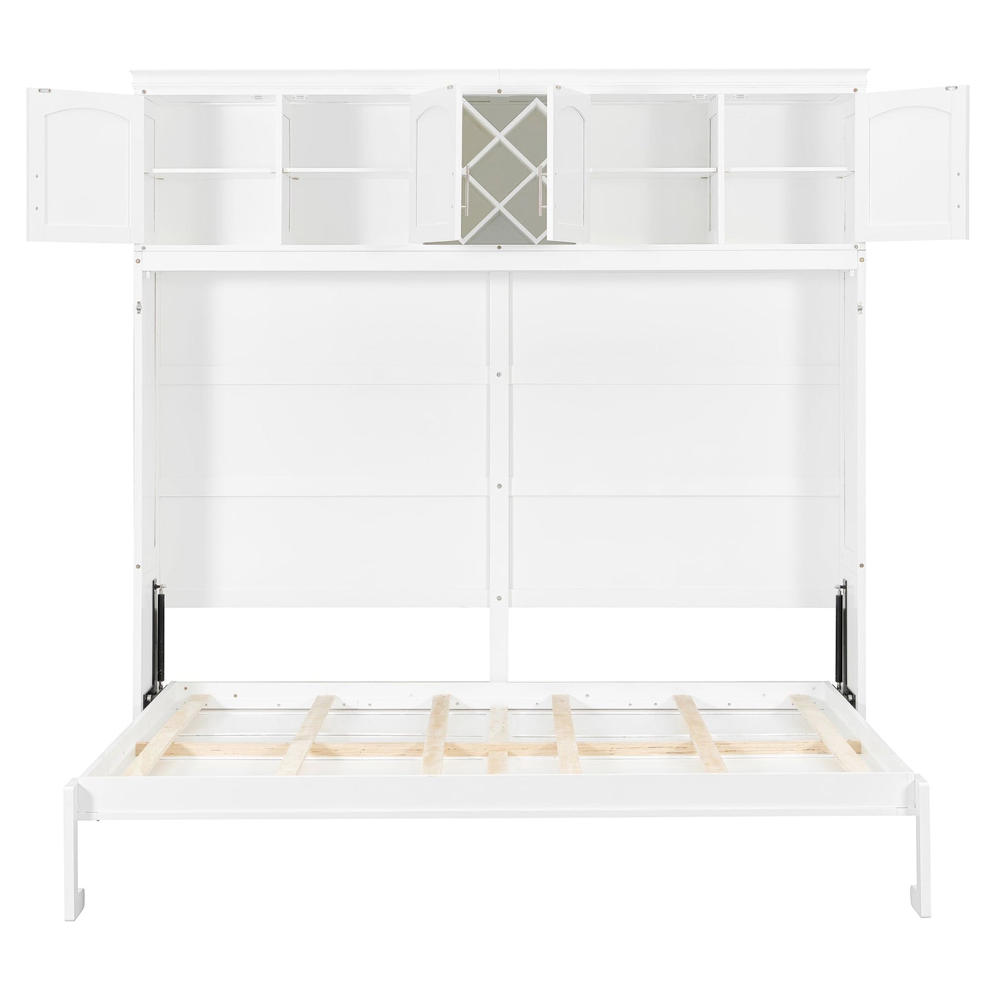 Queen Murphy Bed Cabinet with Storage | Space Saving Wall Bed in White - 1st Choice Furniture Direct
